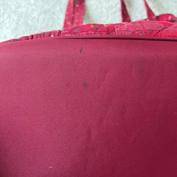 🔴DONNA SHARP: Women’s large red quilted fabric tote bag w/pockets, preowned🔴 - Picture 10 of 10